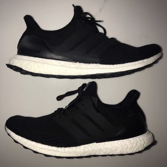 Mens Adidas Ultra Boost Black White Size 12 - Picture 2 of 6